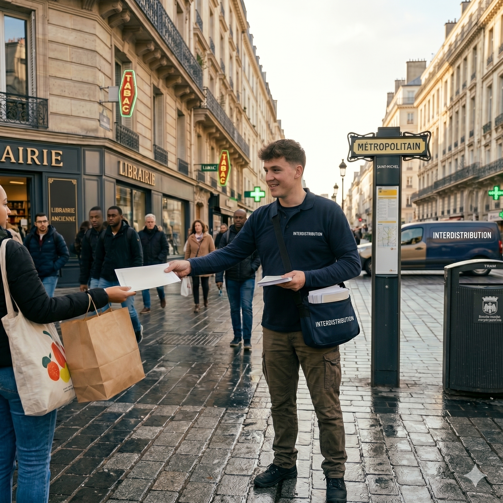 Distribution de flyers à Paris
